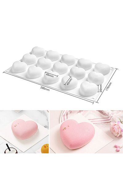 Siliko World Silicone 3D Heart Mold Cake Chocolate Muffin Soap Candle Epoxy Resin Mold