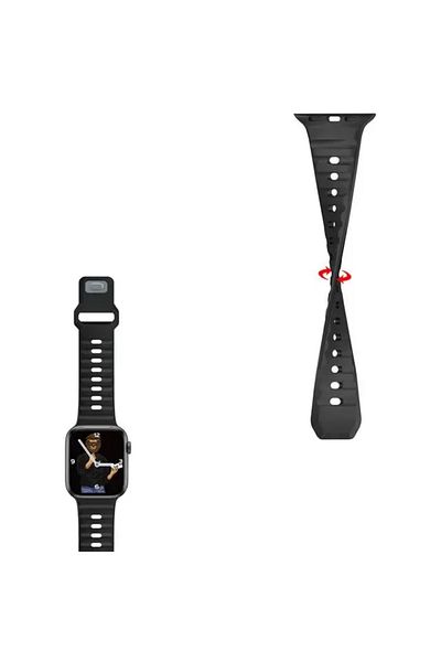 Green Lion حزام أخضر من سلسلة Premier Hovel لساعة Apple Watch مقاس 38/40 مم - أسود