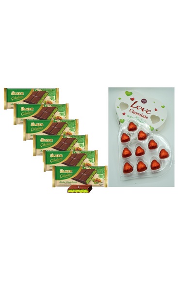 ÜLKER10LİNE شوكولاتة دبي - 93 جم × 6 قطع، شوكولاتة الحب - 105 جم × 10 قطع
