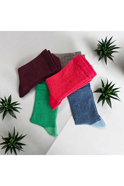 HAYEL Памучни чорапи до глезена за момичета с шарка на маргаритки - 5 чифта, цветни