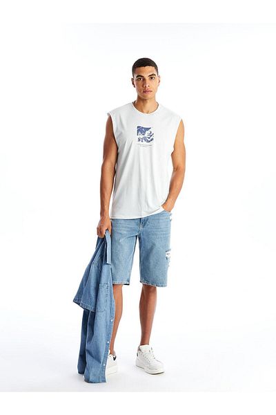LC Waikiki Crew Neck Printed Men's Sleeveless T-Shirt