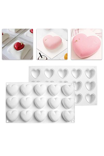 Siliko World Silicone 3D Heart Mold Cake Chocolate Muffin Soap Candle Epoxy Resin Mold