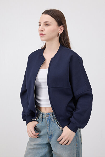 Addax Fermuarlı Şardonlu Sweatshirt H11021-J7