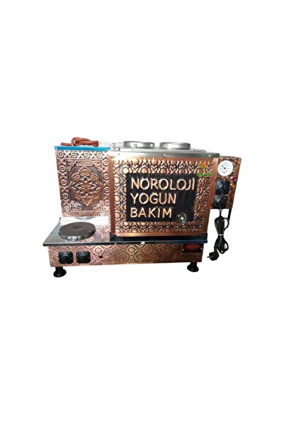 SAFİR Kişiye Özel Isimli Logolu Bakır Çay Kazanı Tam Otomatik 2 Gözlü Elektri...