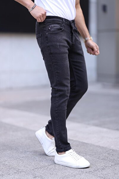 Dr Dnm Remix Ανδρικό Skinny Fit Lycra Jeans - Σκούρο Ανθρακί και Τζιν με νύχια