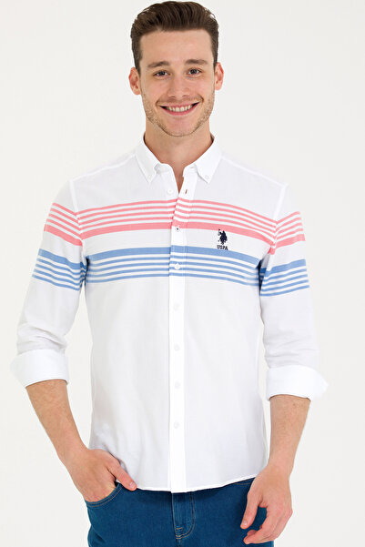 U.S. Polo Assn. Muška tamnoplava Prugasto bela košulja 50275862-VR033