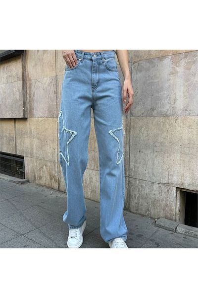 Köstebek Blue Jeans Vintage - Blugi Baggy Star de mijloc