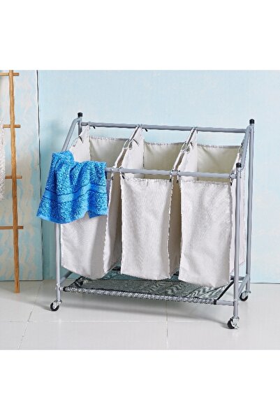 Home Box سلة الغسيل الدوارة آنا ذات الثلاث أقسام