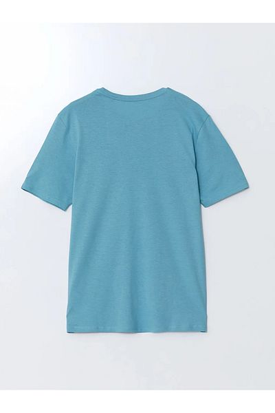 LC Waikiki Tricou pentru bărbați din bumbac pieptănat cu mânecă scurtă, cu decolteu clasic LCWAIKIKI