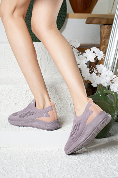 İmerShoes Günlük Unisex Lila Sneaker Slip On Nefes Alabilen Hafif Yürüyüş Bağcıksız Esnek Spor Ayakkabı 041f