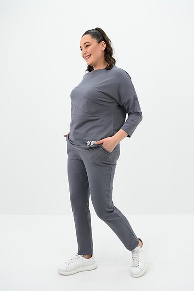 Koza Butik Дамски анцуг с голям щампа с детайли 8102-24