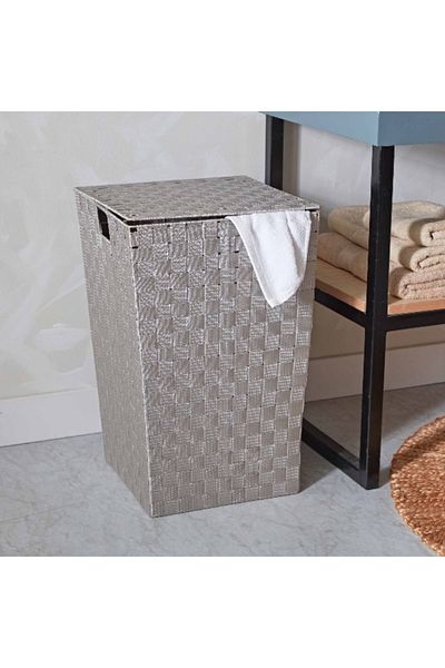 Home Box Strap Laundry Hamper with Lid - 36x36x55 cm