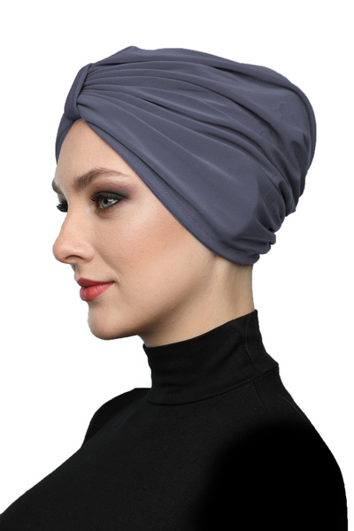 fidan bone Butterfly Lined Dark Gray Ready-made Hijab Hijab Pool Bonnet