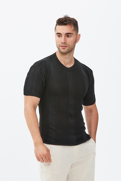 redowl Λεπτό πλεκτό μπλουζάκι με σπάνια πλέξη