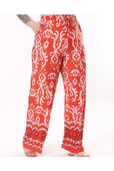 THE CABIN Women's Large Size Ethnic Patterned Pants