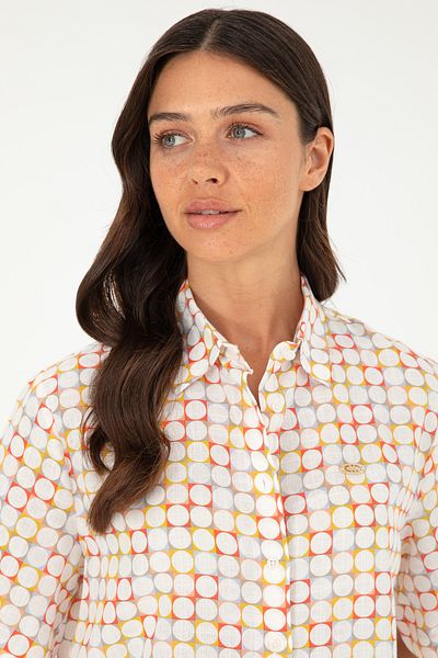 U.S. Polo Assn. Cămașă cu mânecă scurtă cu flori de rodie pentru femei 50283631 -VR239