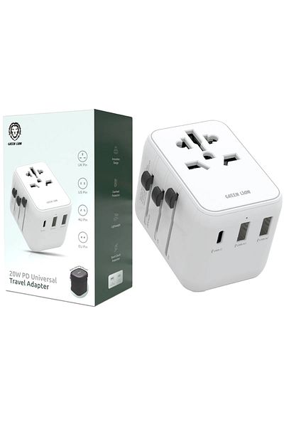 Green Lion 20W Universal Travel Adapter - White