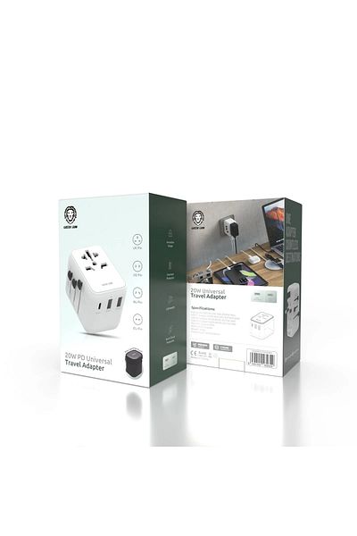 Green Lion 20W Universal Travel Adapter - White