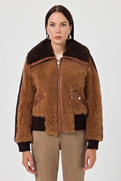 Deri Company Karina Taba Tüylü Mont