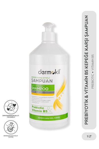 Dermokil 1 L Prebiotic and Vitamin B5 Anti-Dandruff Shampoo