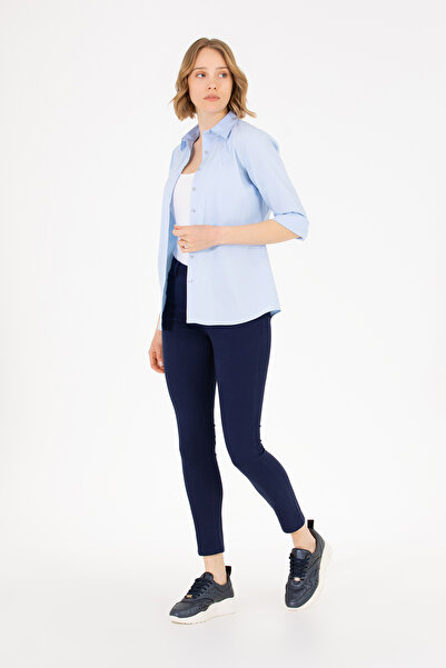 U.S. Polo Assn. Kadın Açık Mavi Uzun Kollu Basic Gömlek 50270992-VR003