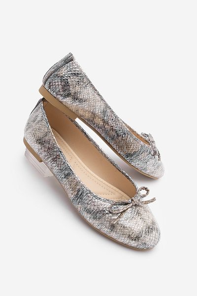 Marjin Lässige Ballerinas für Damen mit Nerz-Schlangenmuster – Rundhalsausschnitt und Ballerina-Detail