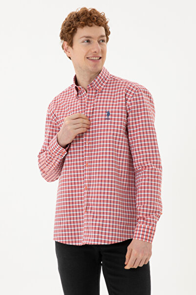 U.S. Polo Assn. Men's Checkered Red Shirt 50282805 -Vr239