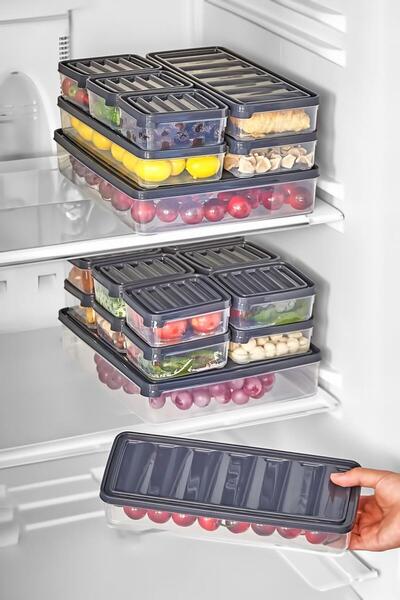 CocoVia 7 Pieces Refrigerator and Freezer Storage Container - Food and Breakfast Storage Set with Vacuum Lid, Compartment