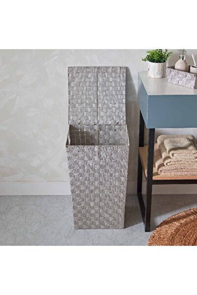 Home Box Strap Laundry Hamper with Lid - 36x36x55 cm