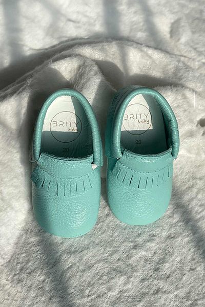 BRITY 100% Genuine Leather Tasseled First Step Baby Booties