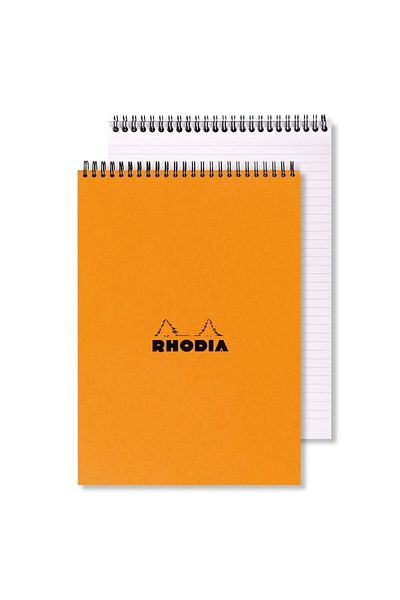 Rhodia Basic Top Spiral Notepad A5 Checkered Orange Rt16500