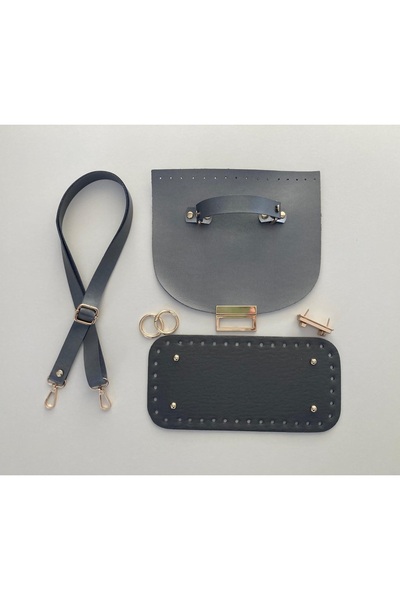 FERİHA HOBİ AKSESUAR Leather Kitete Knitted Bag with Cover, Strap and 2 Ring ...