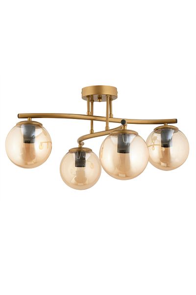 avimonaydınlatma Romero 4-Piece Honey Color Glob Glass Woven Plafonier Chandelier Living Room Dining Table Top Hall Bedroom
