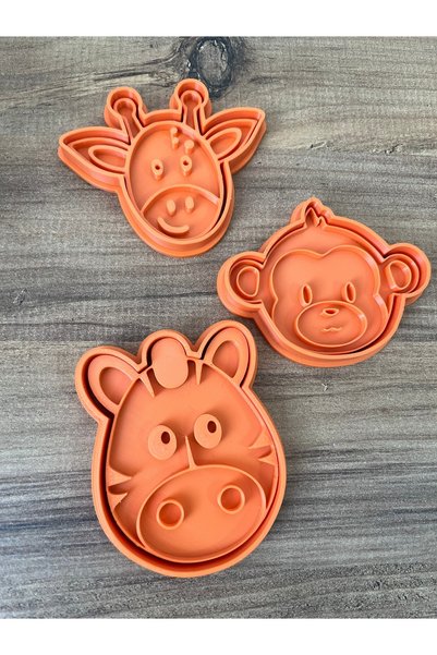 KSTECH Safari/Forest Animals Shaped Cookie Mold and Stamp Set - 5-Piece