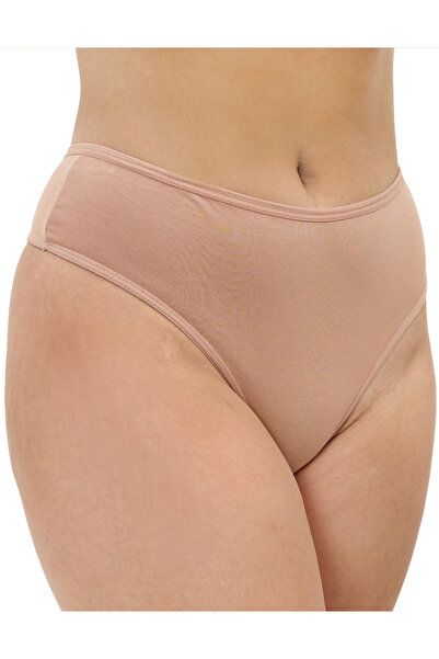 ALYA UNDERWEAR Kadın Yüksek Bel, Toparlayıcı, Tanga Külotlar -  5'li Paket - Kahve, Taş, Pudra, Bej, Açık Kahve