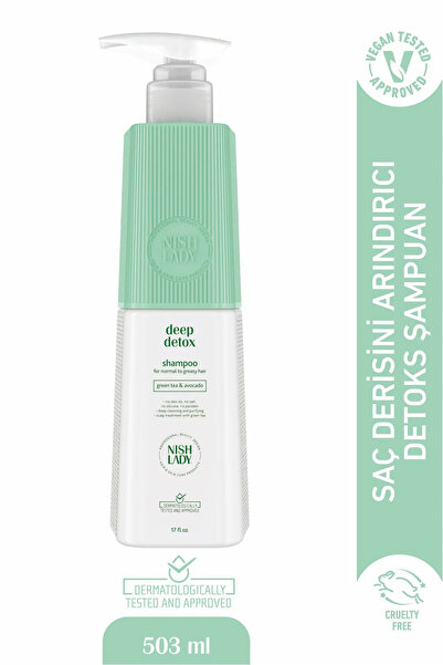 NISHLADY Yağlı Saçlar Için Arındırıcı Şampuan Deep Detox – Yağ Dengeleyici Ve Parlaklık Veren Şampuan 503 ml