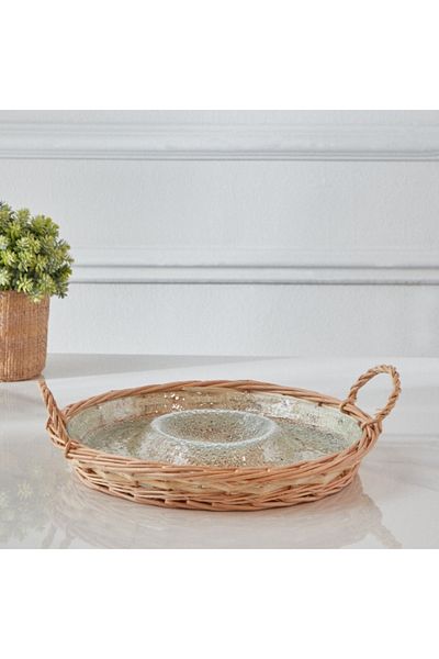 Home Box Minimalist 2-Piece Glass Serving Tray Set