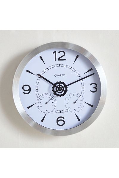 Home Box Mason Clock with Thermometer and Hygrometer - 30x4.2 cm