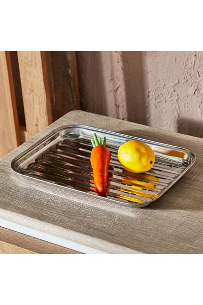 Home Box BarbeQ Grill Steel Topper Tray - 34.6x24.3 cm