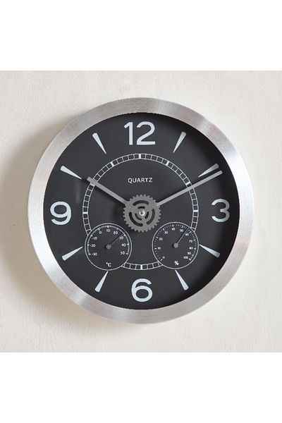 Home Box Mason Clock with Thermometer and Hygrometer - 30x4.2 cm