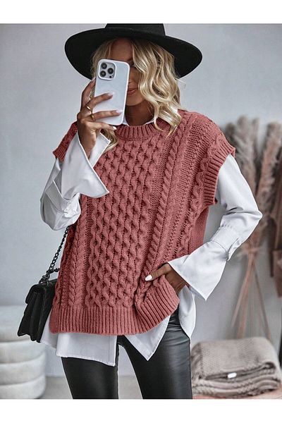 moda mh Knitted Detailed Knitwear Sweater Height 75 cm Width Is 50 cm