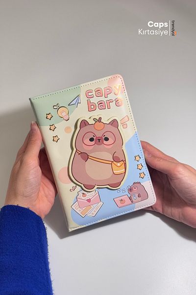 caps Capybara 3D Revolving Cover A5 Notebook with Planner, Calendar, and To-Do List