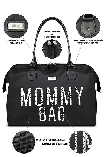 Stylo X Pro Mommy Bag Black Mother Baby Care Women's Bag
