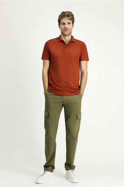 Kiğılı Tricou din bumbac brodat cu gâtul polo