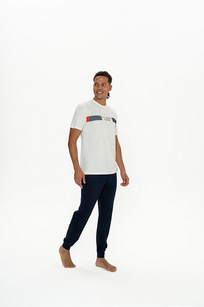 U.S. Polo Assn. Ανδρικό, Αδειοδοτημένο, USPA, 100% Βαμβάκι, (Εκρού), Ελαστικό πόδι, Σετ Πυτζάμες