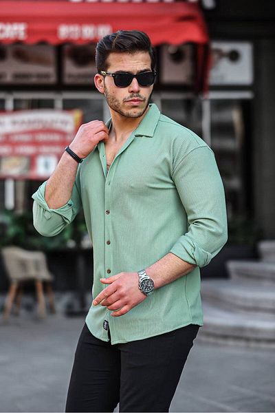 tetramoda Cămașă verde din twill