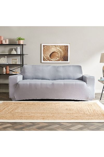 Home Box Squab Solid 3-Seater Sofa Cover
