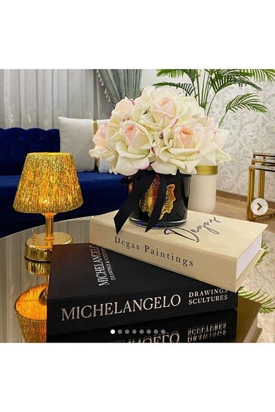 NARİBA Fabric Covered Decorative Book Box Set of 2