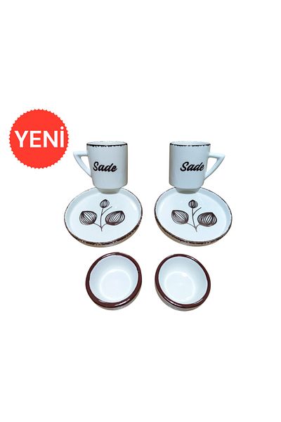 Ganita home Coffee Cup Simple Written Turkish Delight Cup for 2 People Gift 6 Pieces 100 ml Double Size
