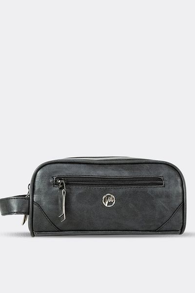 MORCA Crazy Black Personal Shaving and Makeup Grooming Bag